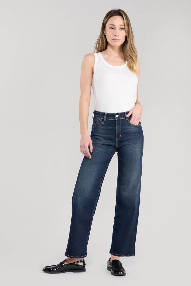 le temps des cerises Jeans pulp wide leg taille haute 7/8ème bleu N°1