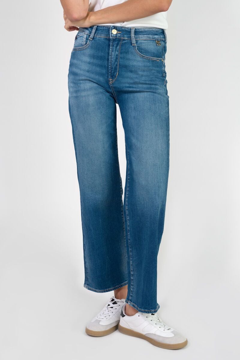 le temps des cerises Jeans pulp wide leg Zaho taille haute 7/8ème bleu N°3