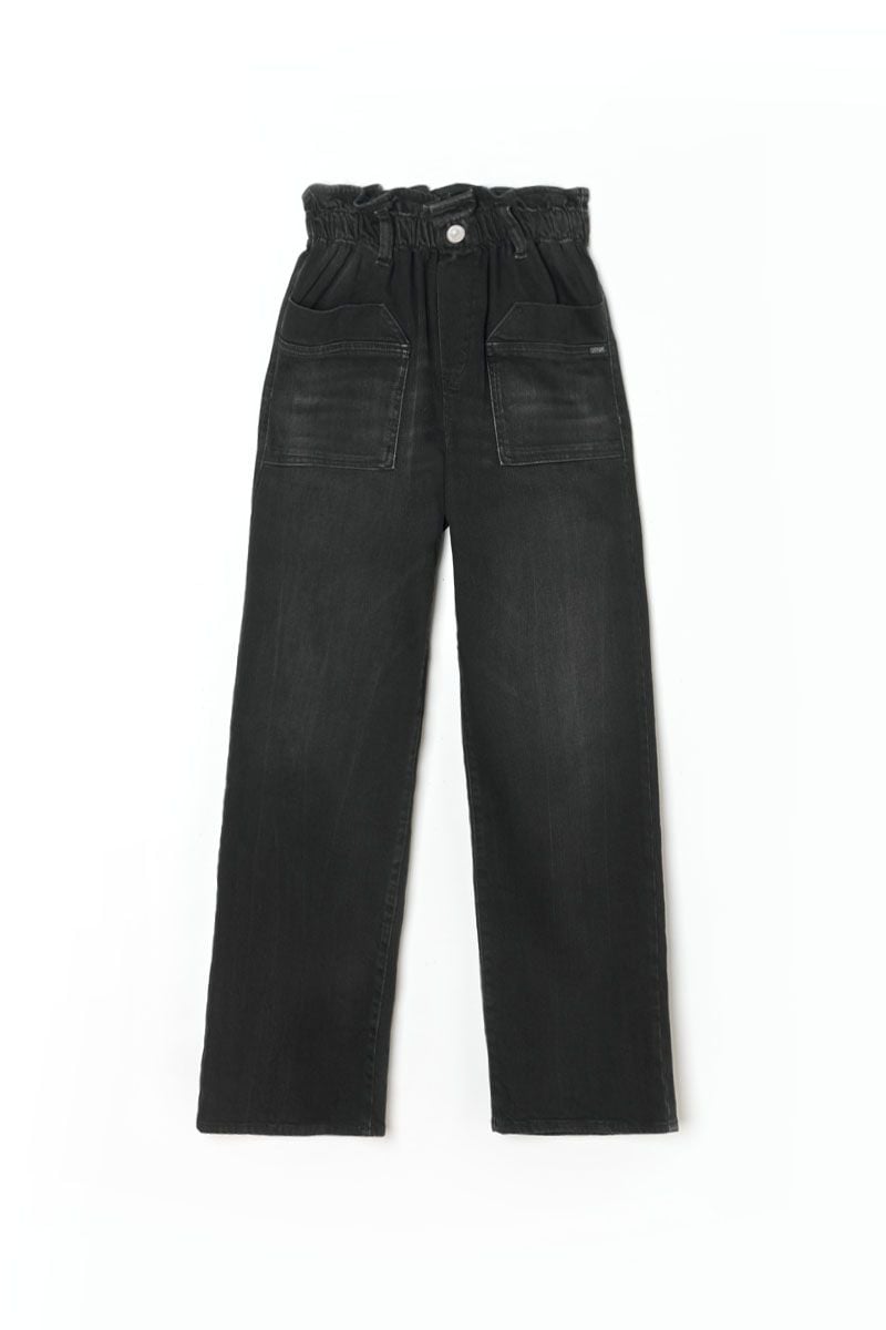 Le Temps Des Cerises Jeans Regular Large Twin Taille Haute Noir N°1