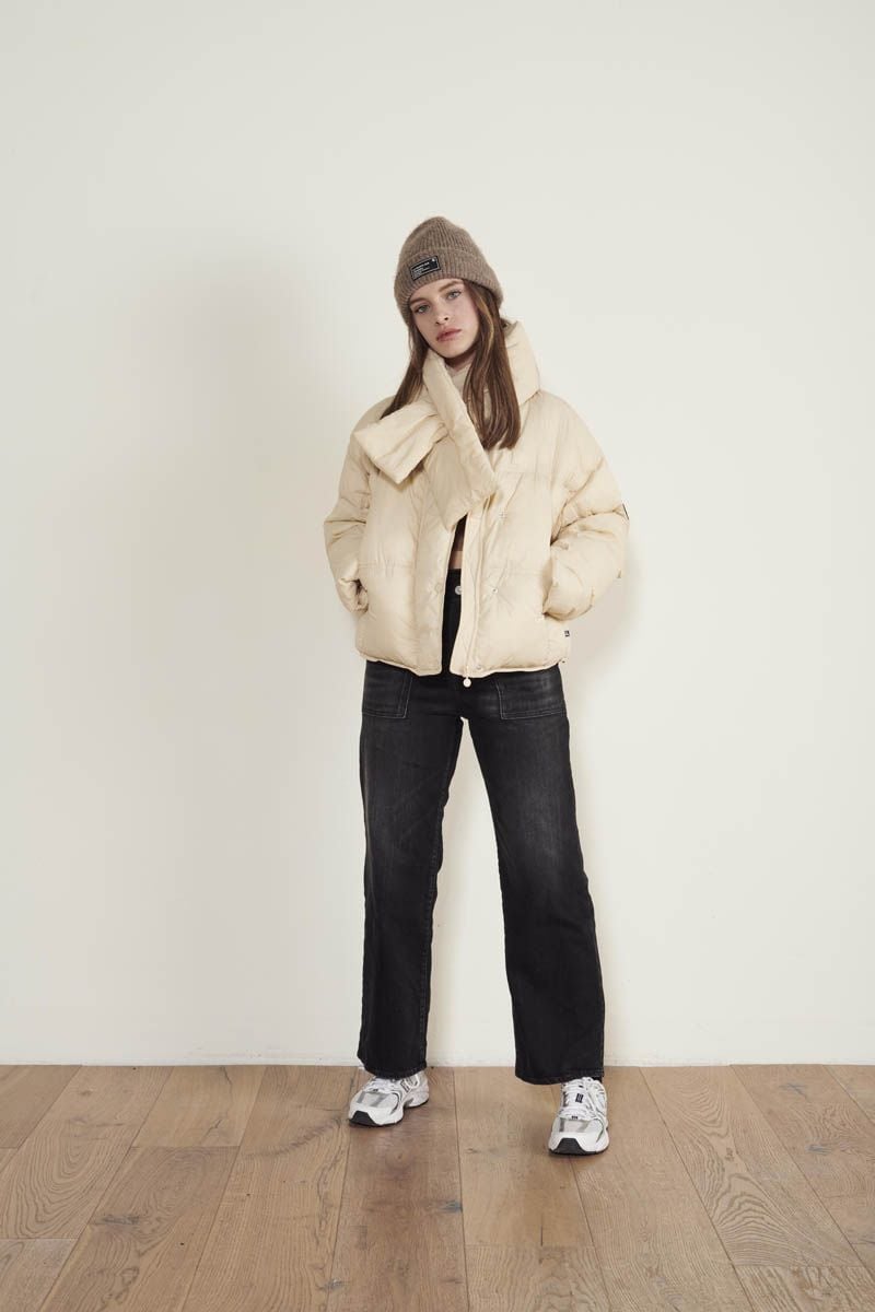 le temps des cerises Jeans regular large Twin taille haute noir N°1