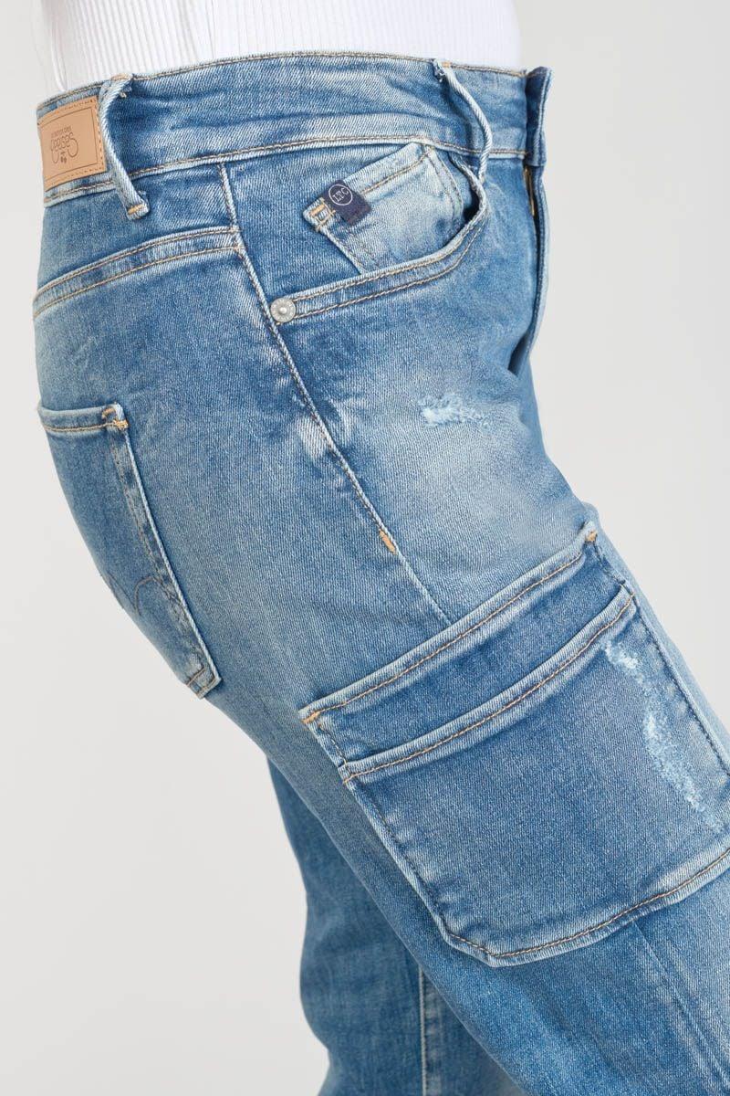 Le Temps Des Cerises Jeans Regular Precieux Taille Haute 7/8ème Destroy Bleu N°3