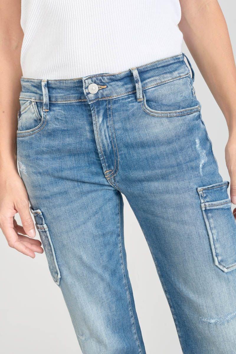 Le Temps Des Cerises Jeans Regular Precieux Taille Haute 7/8ème Destroy Bleu N°3