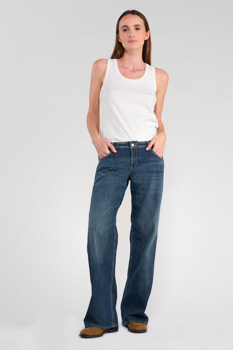 le temps des cerises Jeans wide leg Lauryn bleu N°2