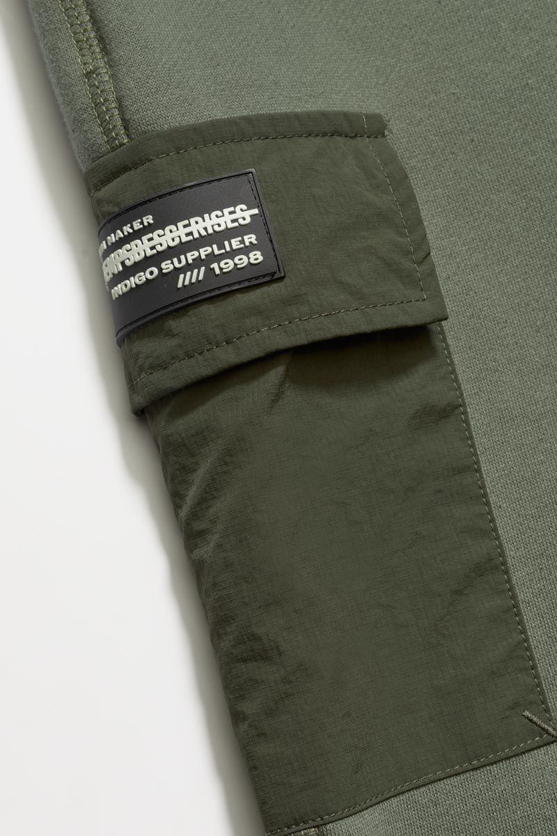 Le Temps Des Cerises Jogging Bi-matière Outobo Kaki