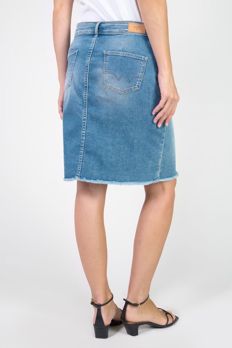 Le Temps Des Cerises Jupe Ledisi En Jeans Bleu Délavé