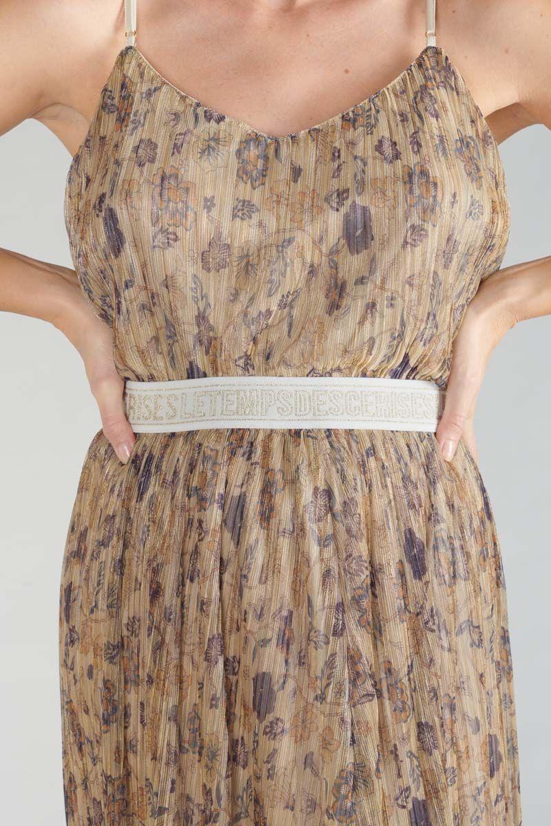 Le Temps Des Cerises Jupe Longue Ran Dorée à Motif Fleuri