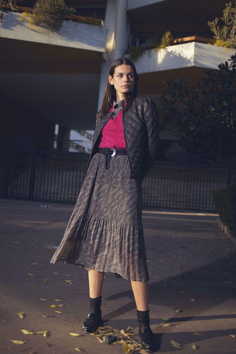 le temps des cerises Jupe longue Zoumba à motif animalier