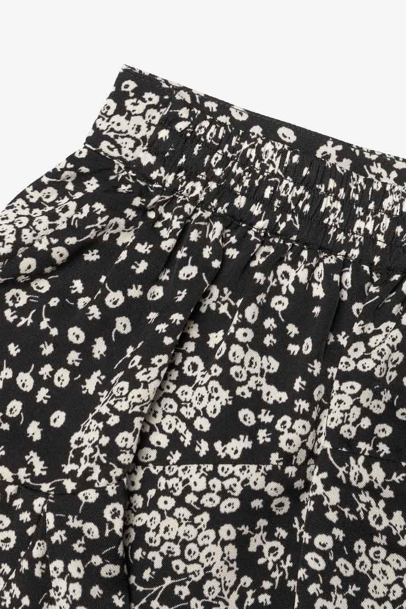 Le Temps Des Cerises Jupe Short Cassandgi à Motif Floral Noir Et Blanc