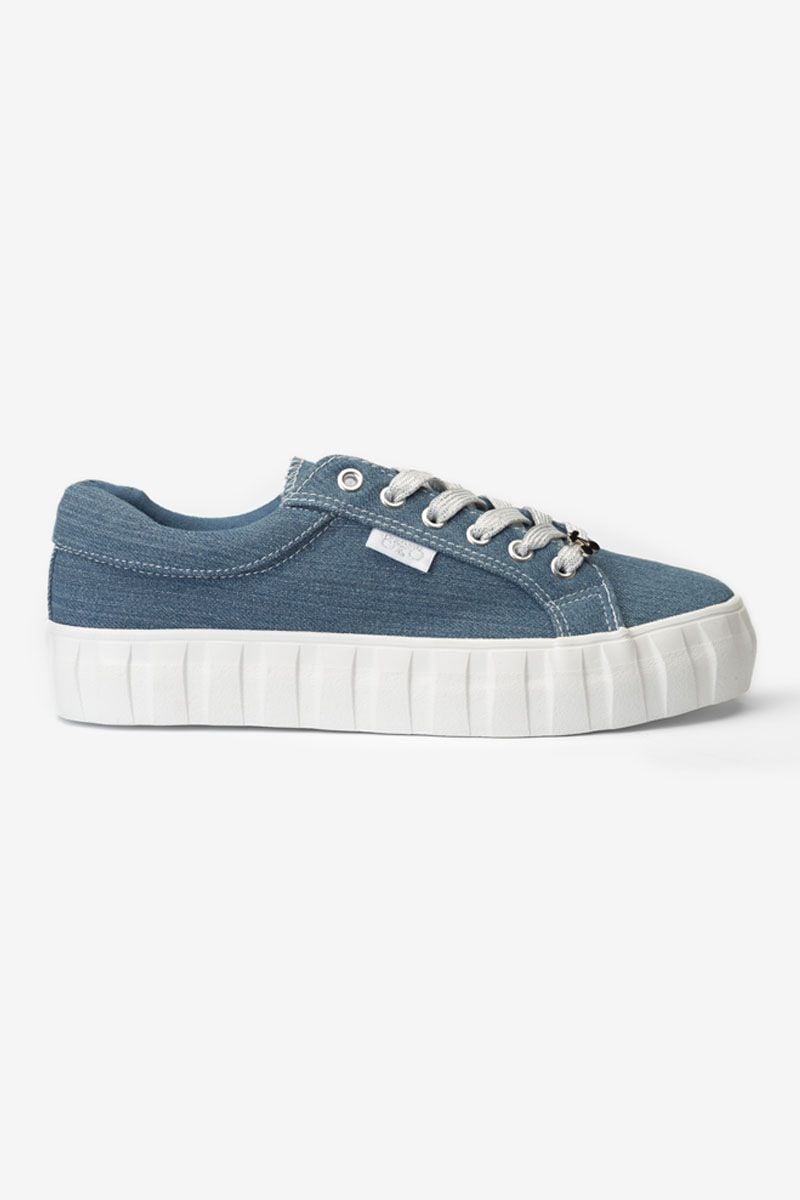 le temps des cerises Baskets Malibu bleu denim