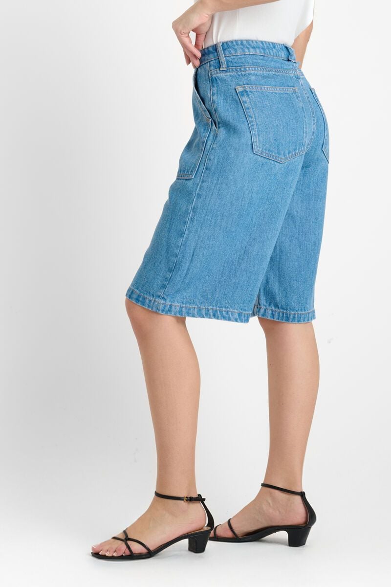 Le Temps Des Cerises Bermuda En Jeans Vito Bleu