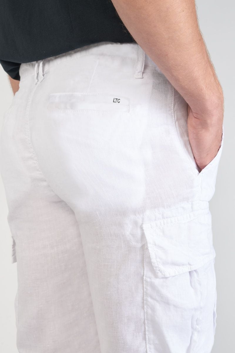 Le Temps Des Cerises Bermuda En Lin Rocca Blanc