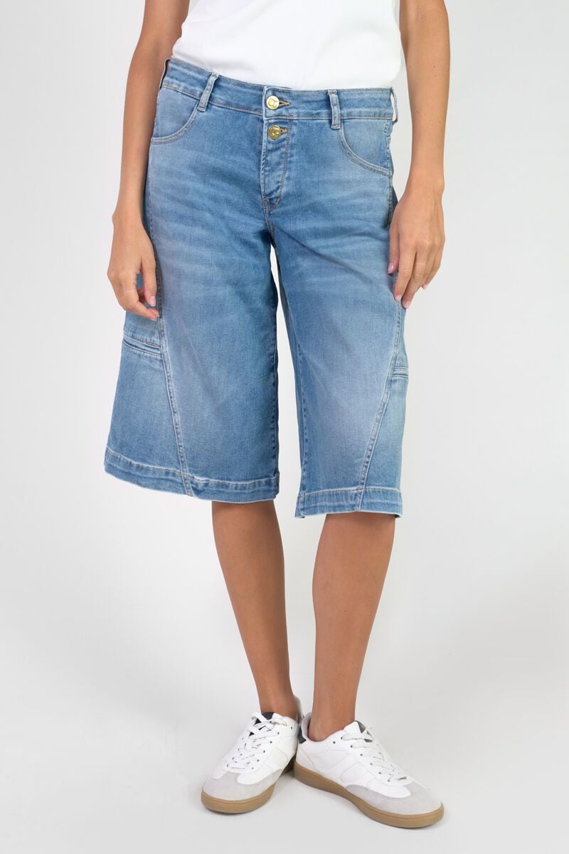 Le Temps Des Cerises Bermuda Lolo En Jeans Bleu