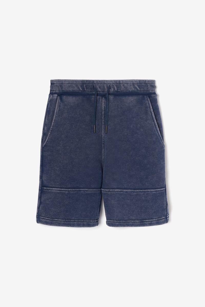 le temps des cerises Bermuda Popbo bleu délavé