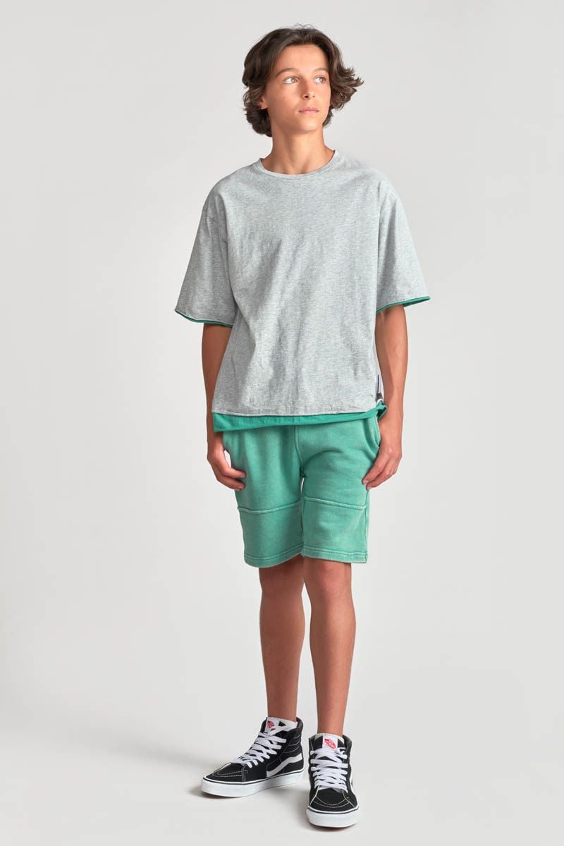 le temps des cerises Bermuda Popbo vert délavé