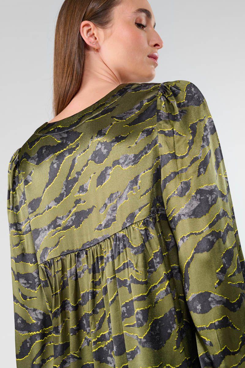 Le Temps Des Cerises Blouse Chima Kaki