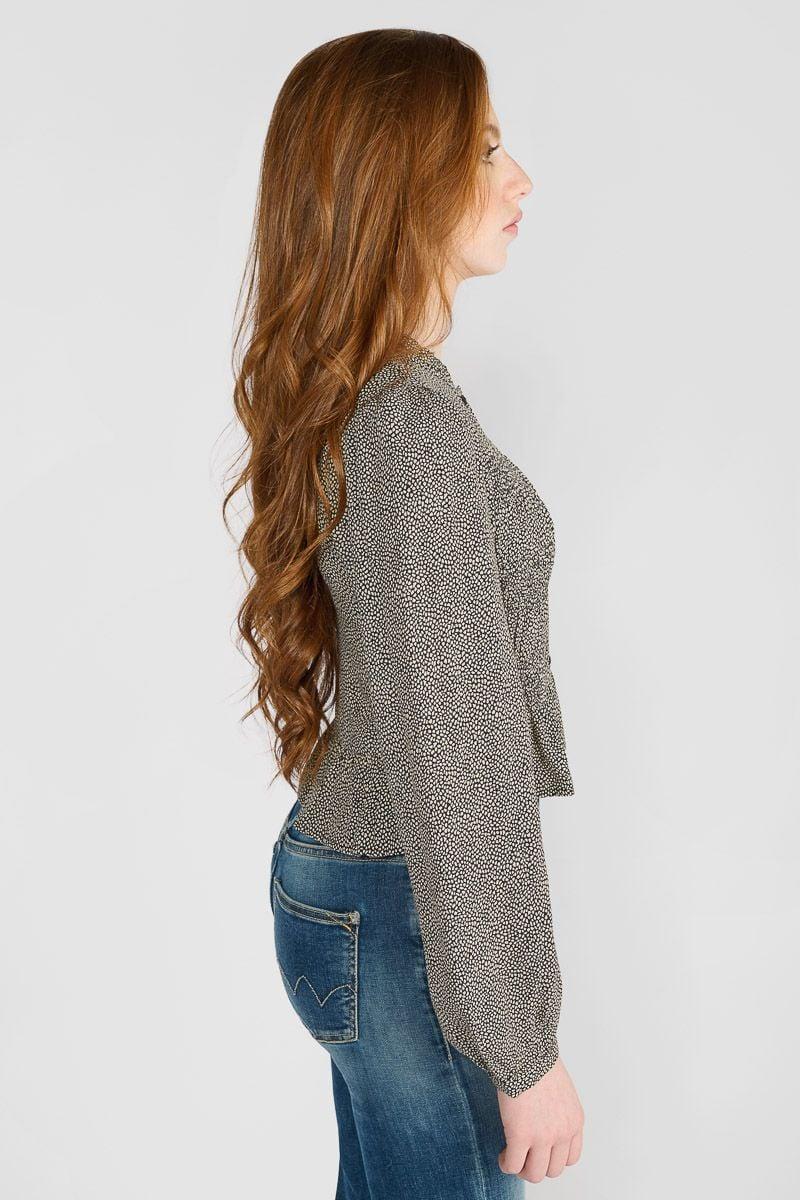 Le Temps Des Cerises Blouse Izzygi Noir à Motif