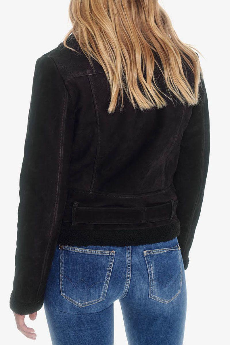 Le Temps Des Cerises Blouson En Cuir Judith Noir