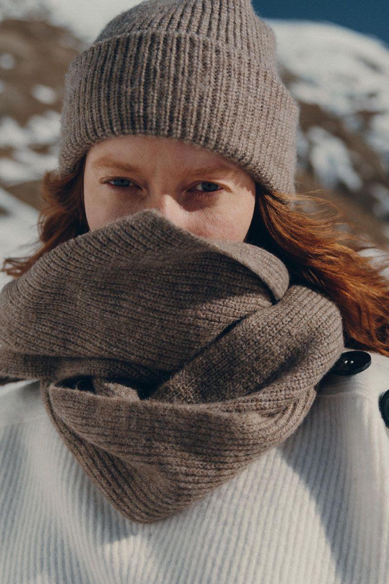 le temps des cerises Bonnet Emme taupe chiné