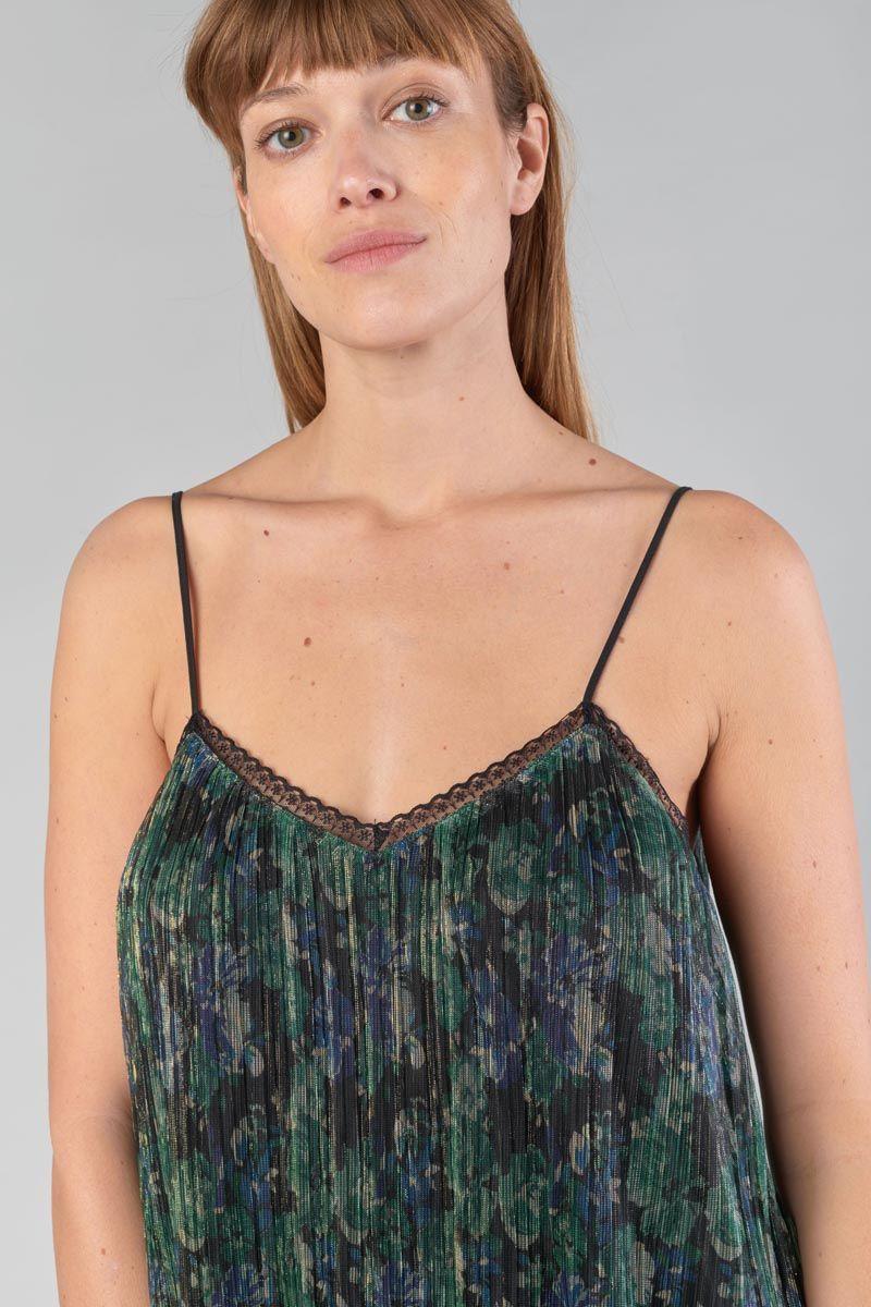 Le Temps Des Cerises Caraco Kyla Vert Sapin Irisée