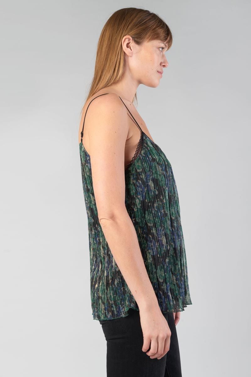 Le Temps Des Cerises Caraco Kyla Vert Sapin Irisée