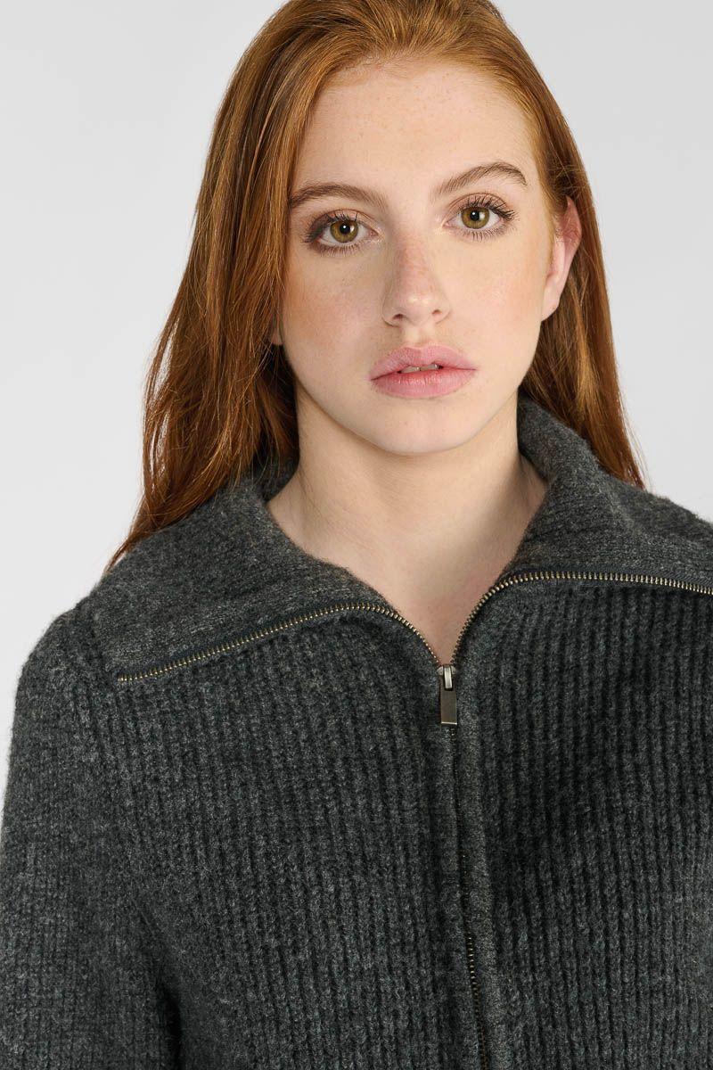 Le Temps Des Cerises Cardigan Zippé Fordgi Gris