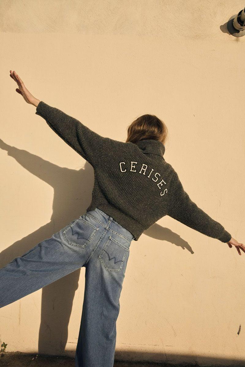 le temps des cerises Cardigan zippé Fordgi gris