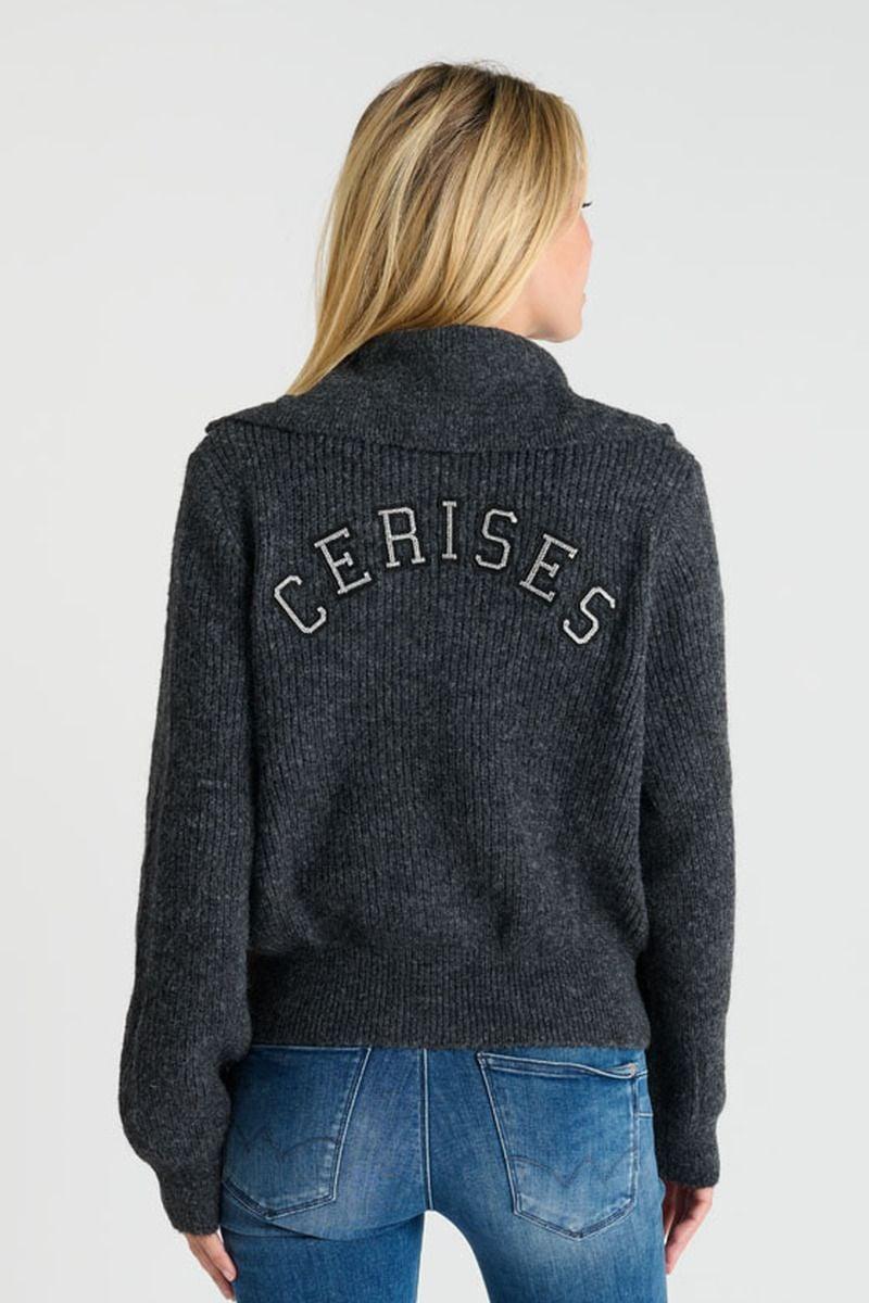 le temps des cerises Cardigan zippé Fordgi gris