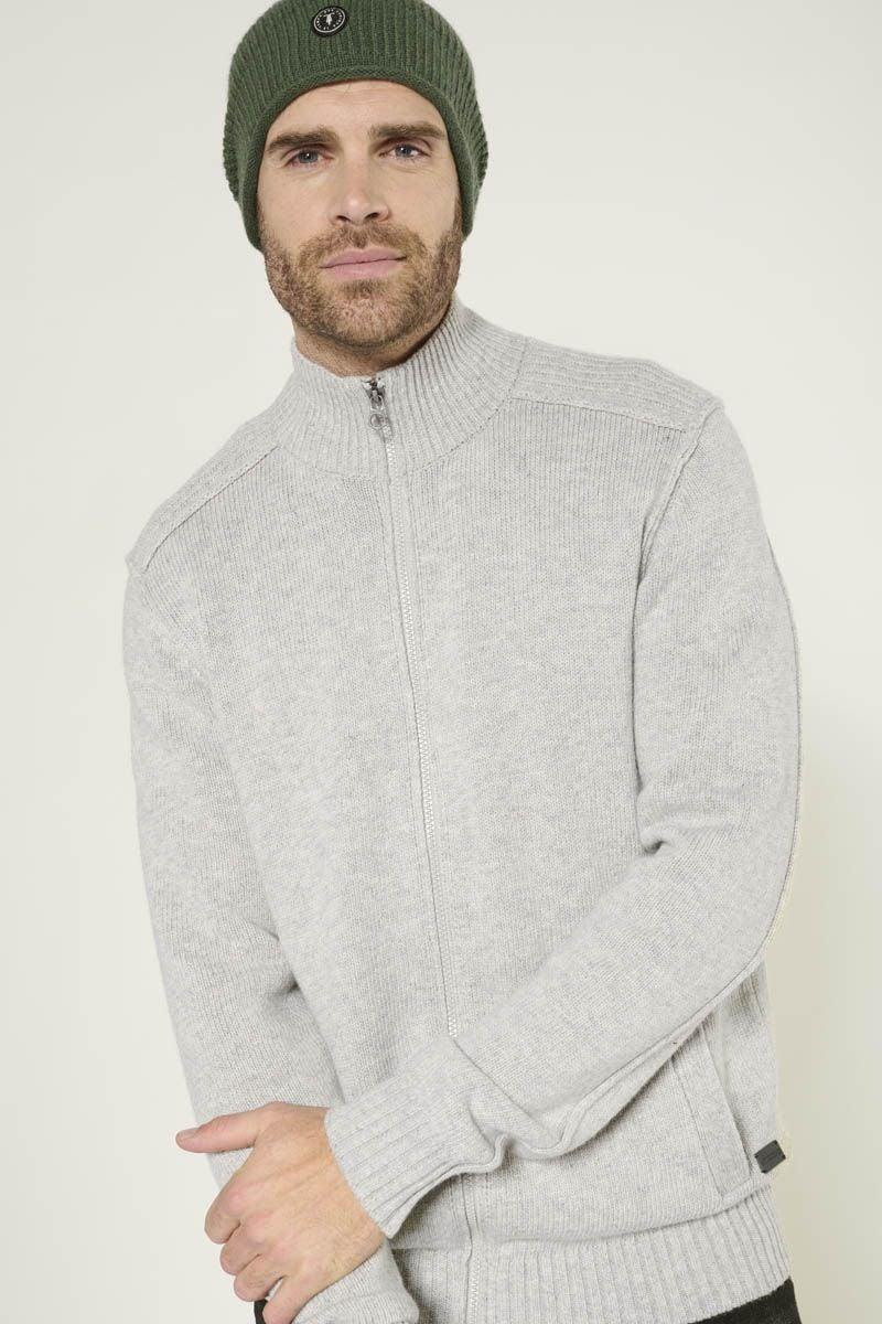 le temps des cerises Cardigan zippé Laya gris