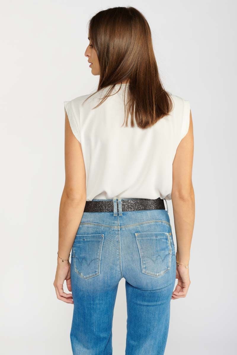 Le Temps Des Cerises Ceinture Aloe Argentée