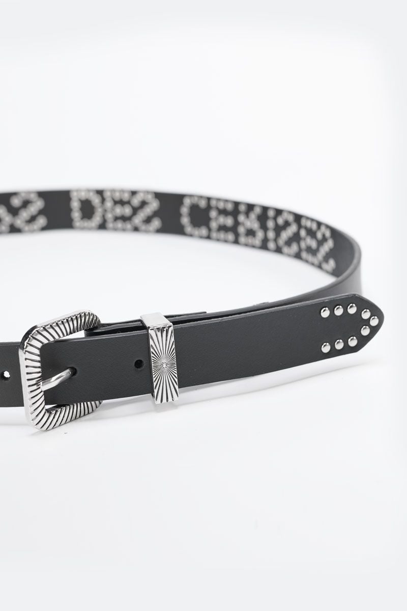 Le Temps Des Cerises Ceinture Anoia En Cuir Noir