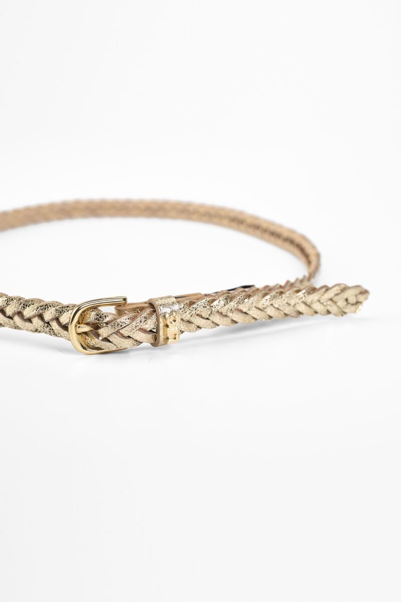 Le Temps Des Cerises Ceinture Braidy En Cuir Doré