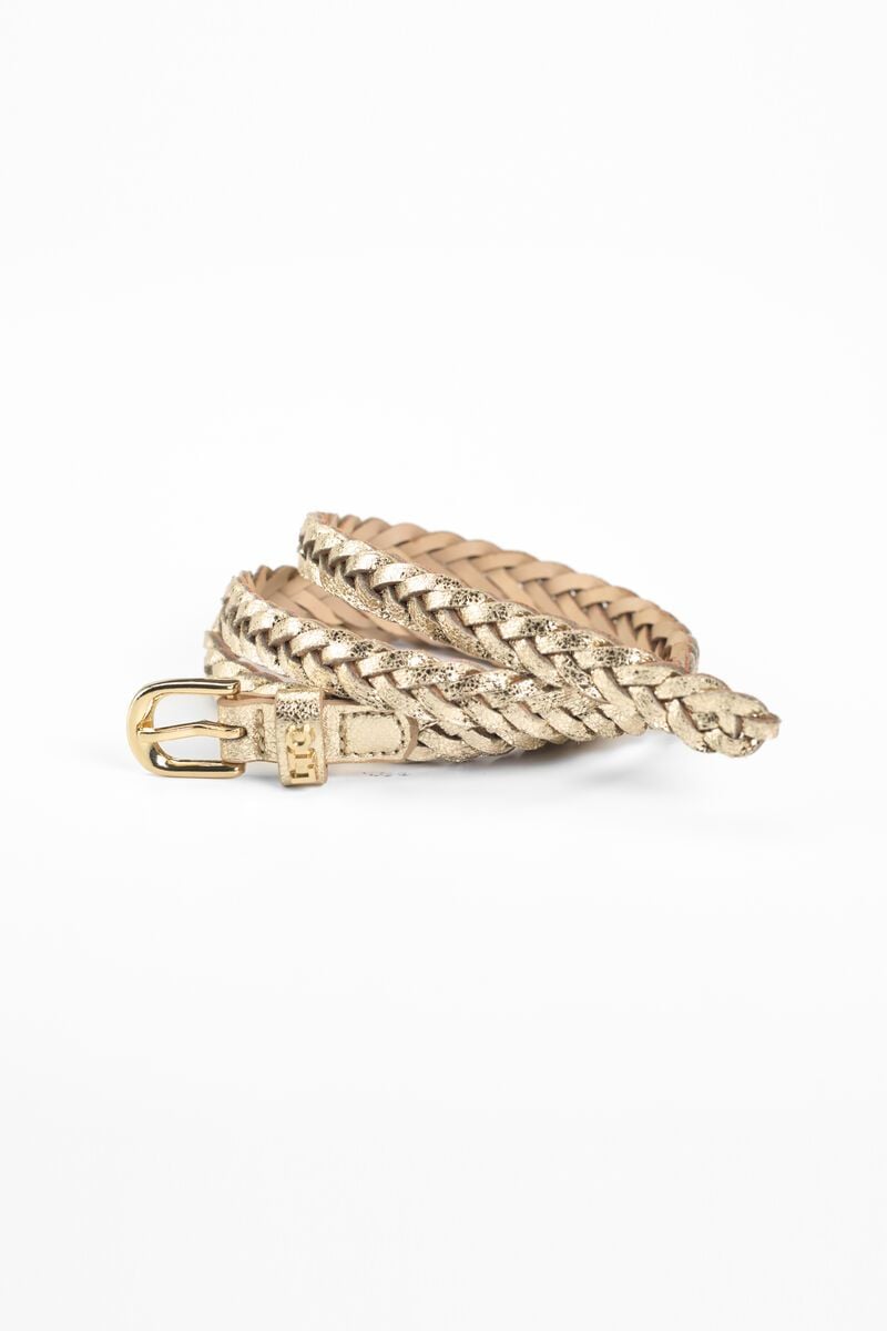 le temps des cerises Ceinture Braidy en cuir doré