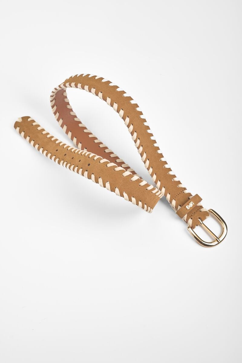 Le Temps Des Cerises Ceinture Craft En Cuir Marron