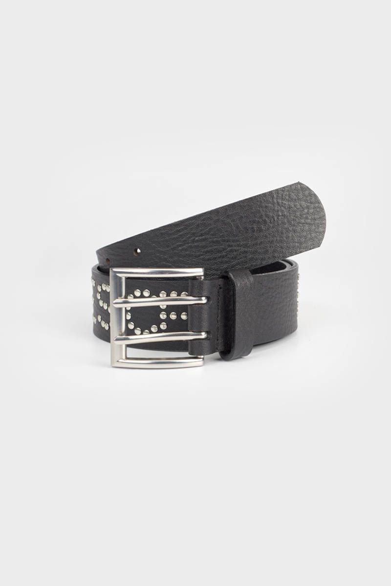 le temps des cerises Ceinture First en cuir noir