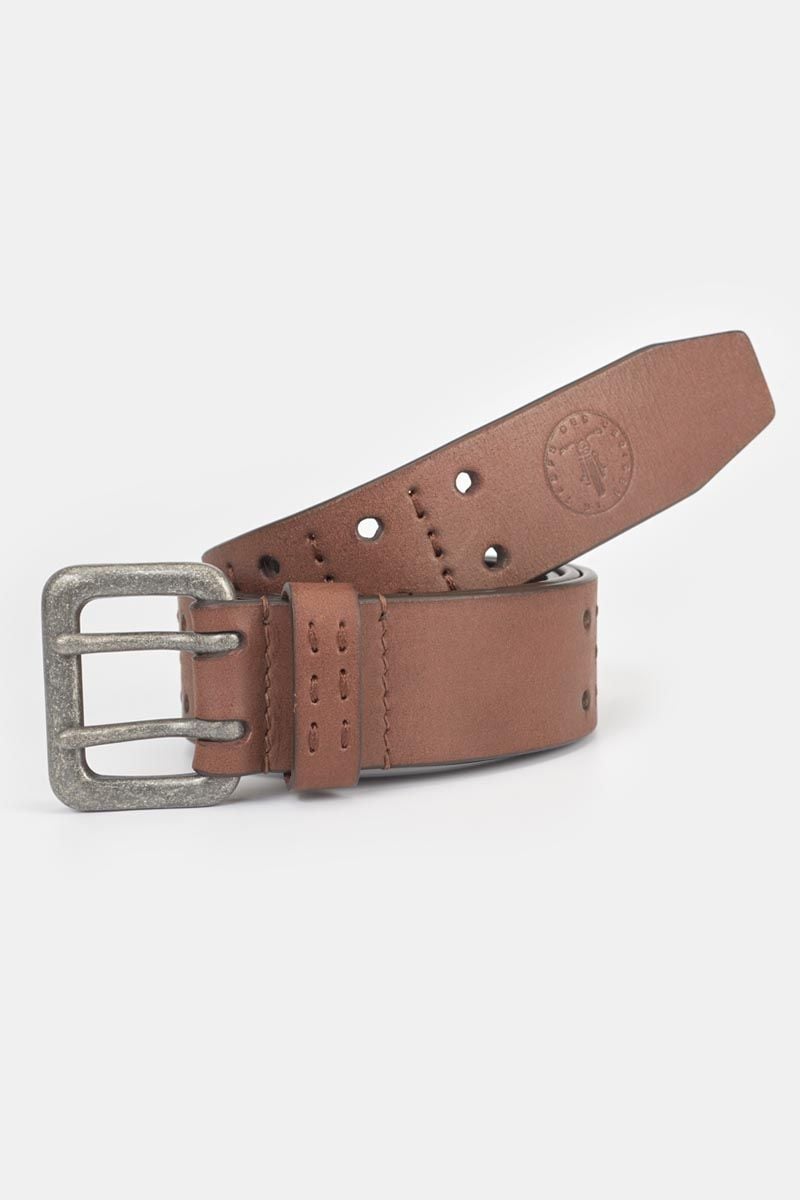 le temps des cerises Ceinture Geles en cuir marron