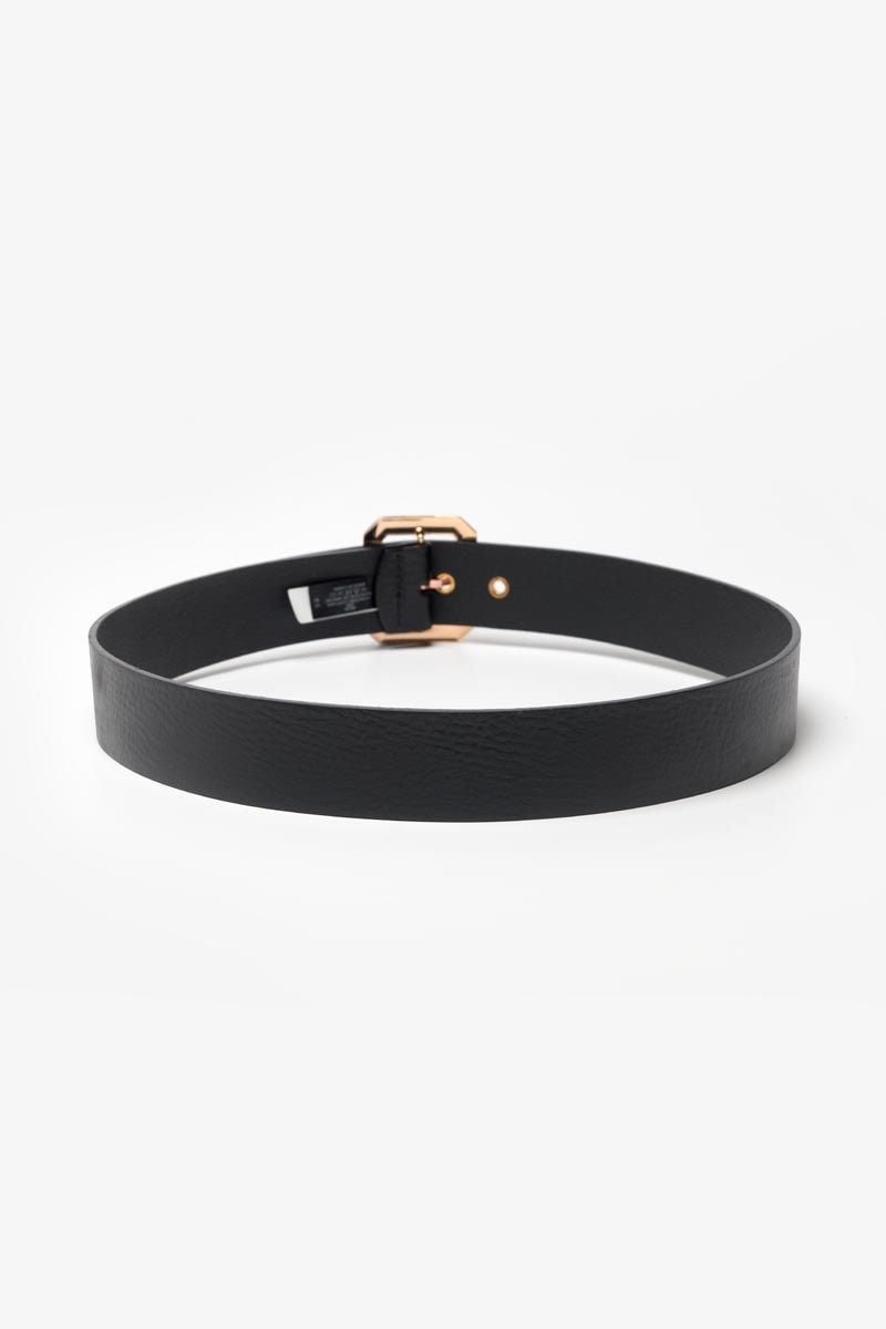 Le Temps Des Cerises Ceinture Julia En Cuir Noir