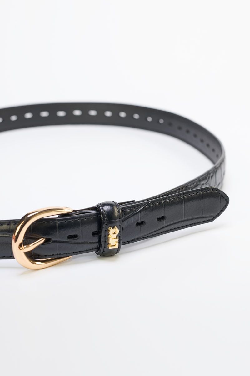 Le Temps Des Cerises Ceinture Maite En Cuir Noir