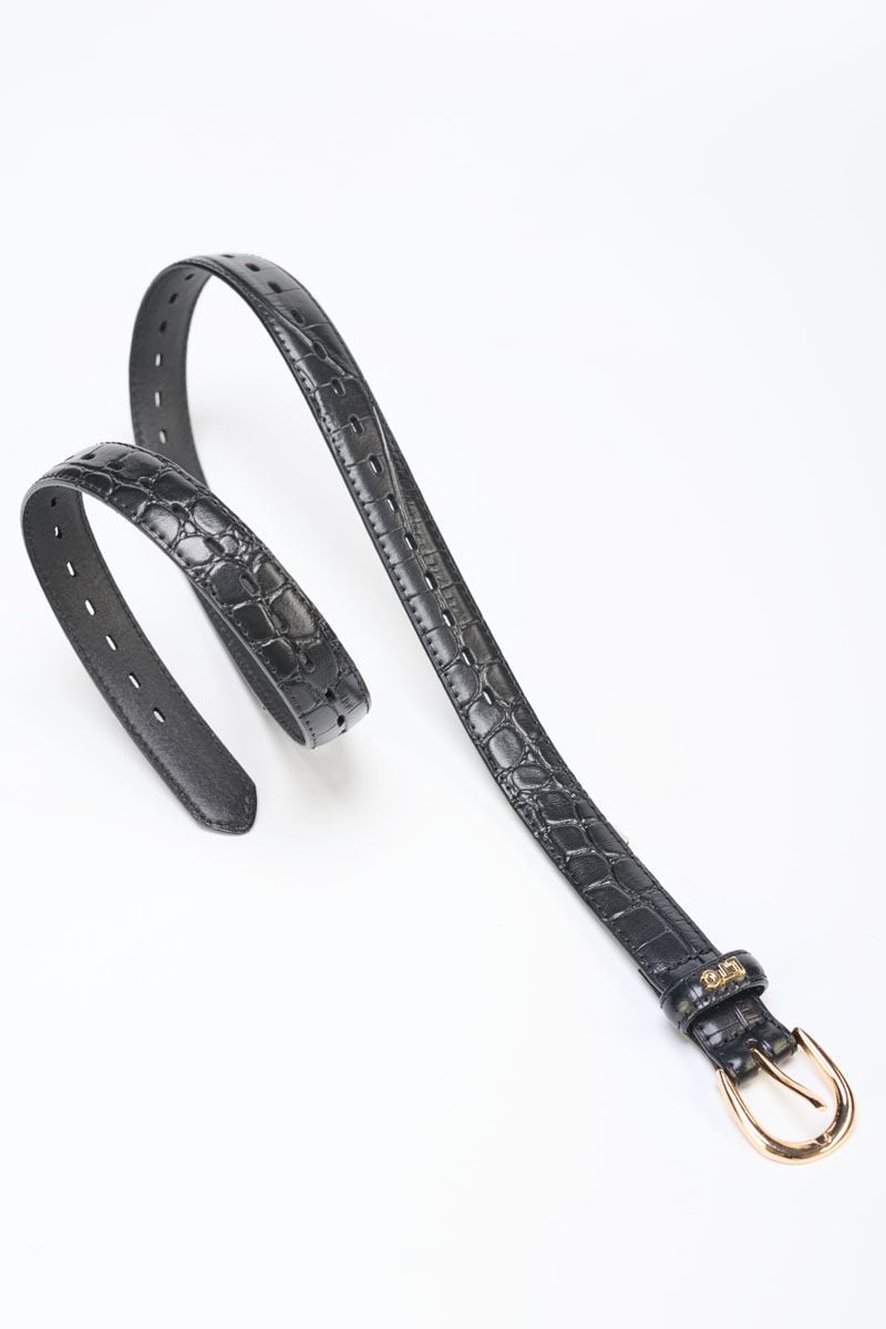 Le Temps Des Cerises Ceinture Maite En Cuir Noir