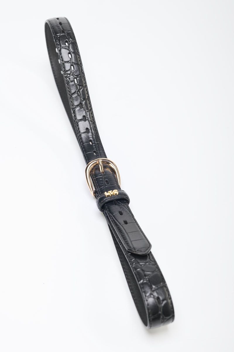 Le Temps Des Cerises Ceinture Maite En Cuir Noir