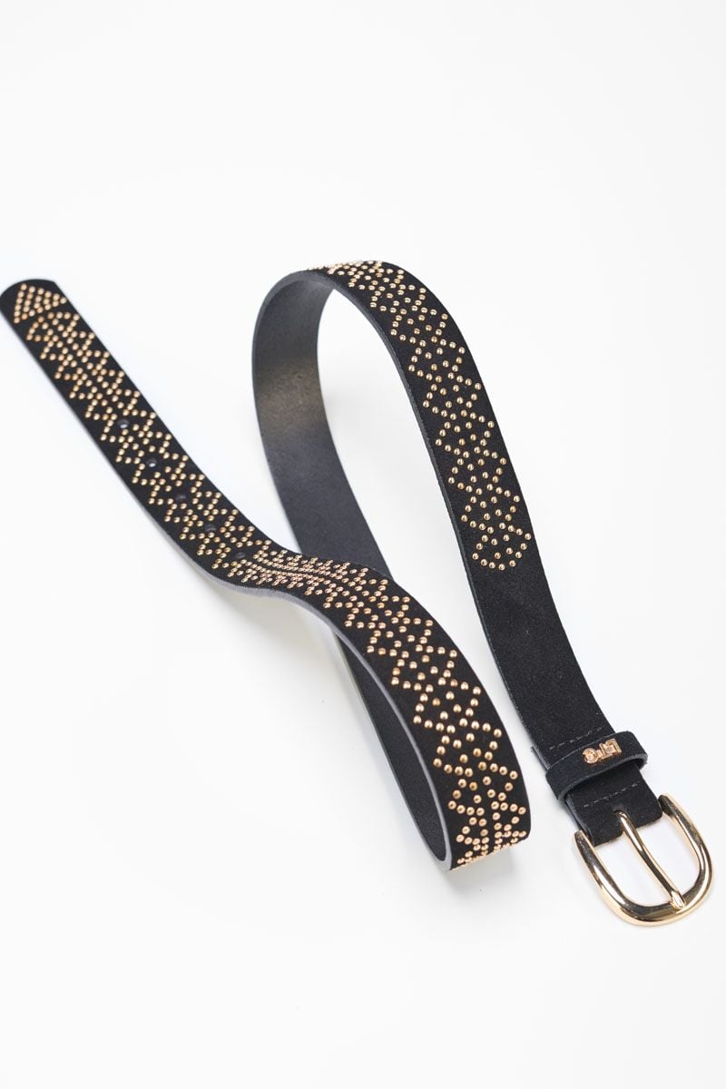 Le Temps Des Cerises Ceinture Manol Noire Cloutée