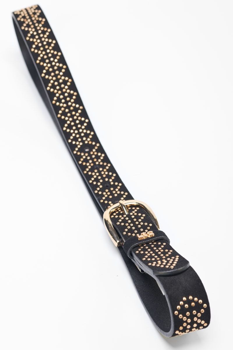 Le Temps Des Cerises Ceinture Manol Noire Cloutée