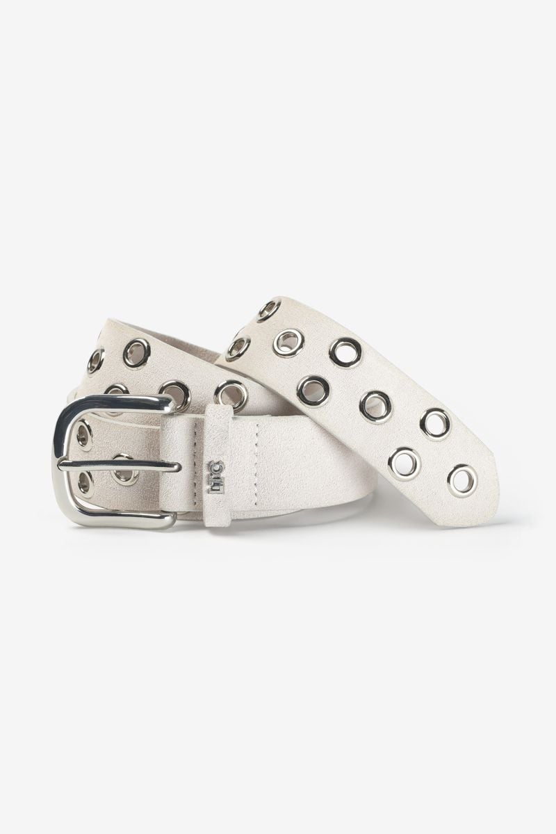 le temps des cerises Ceinture Minog en daim crème