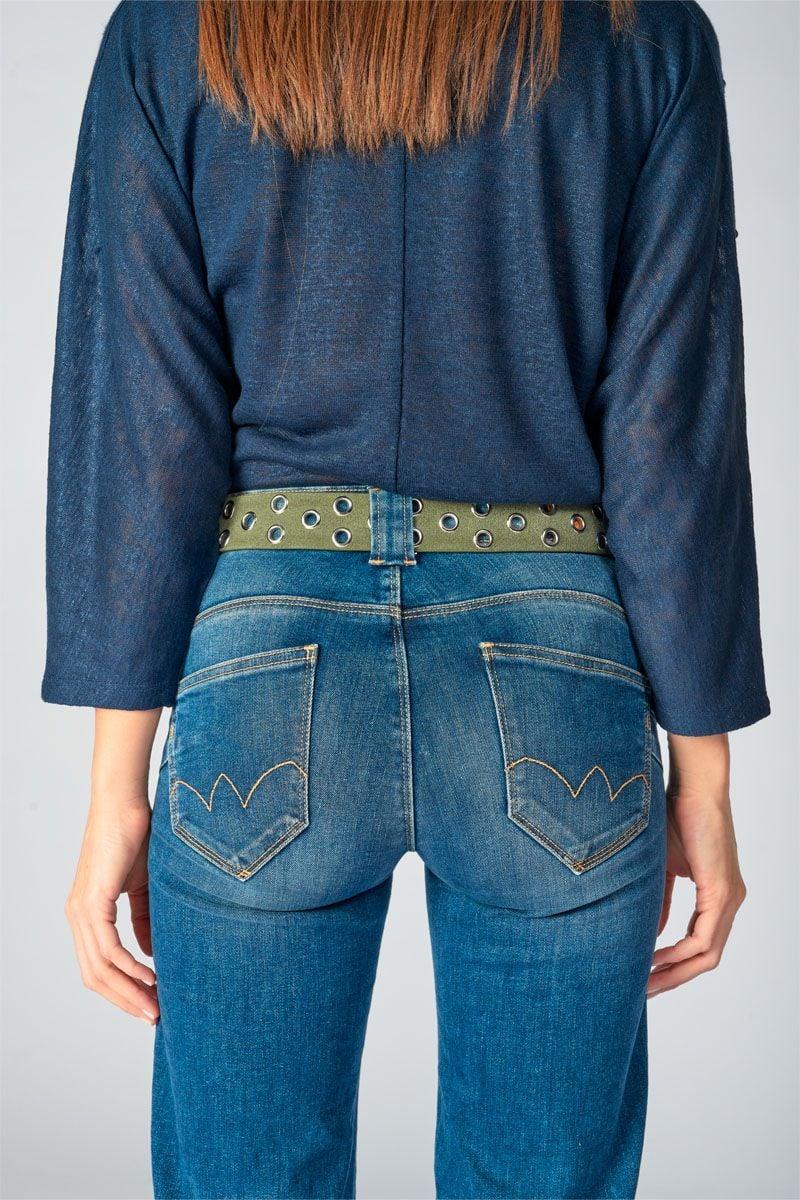 Le Temps Des Cerises Ceinture Minog En Daim Kaki