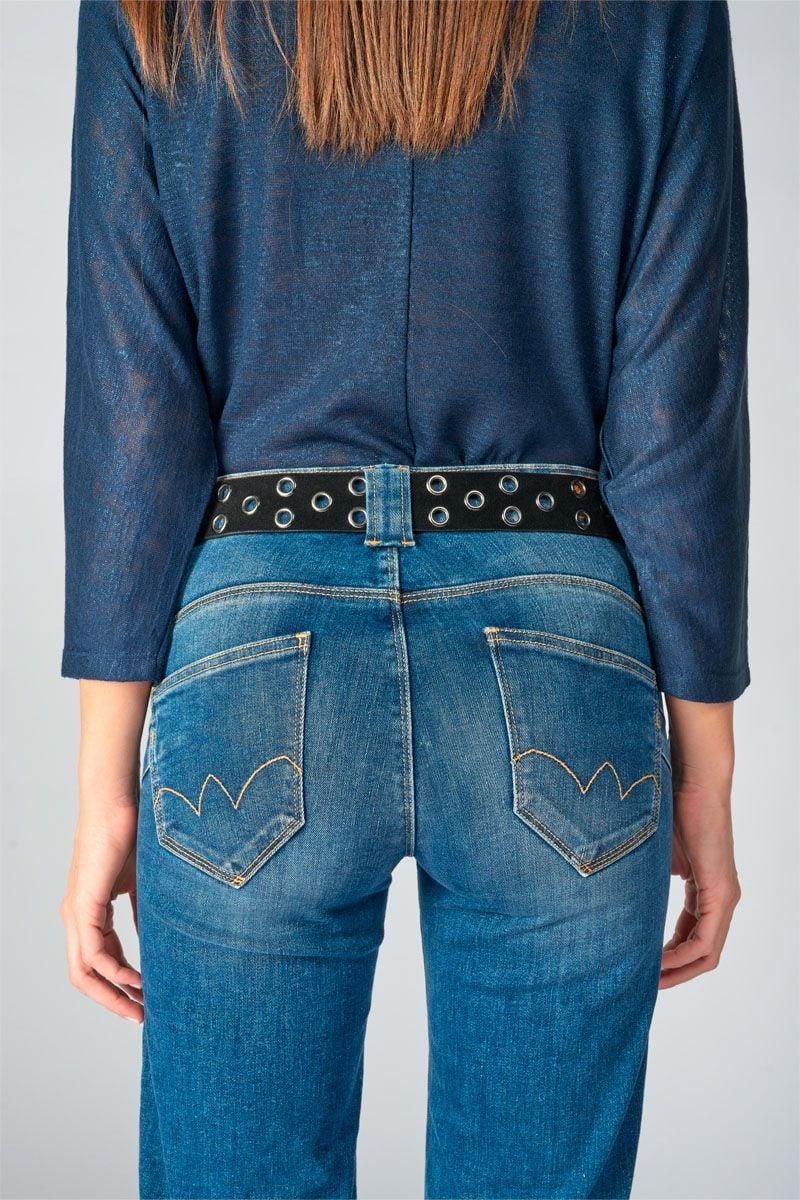 Le Temps Des Cerises Ceinture Minog En Daim Noir