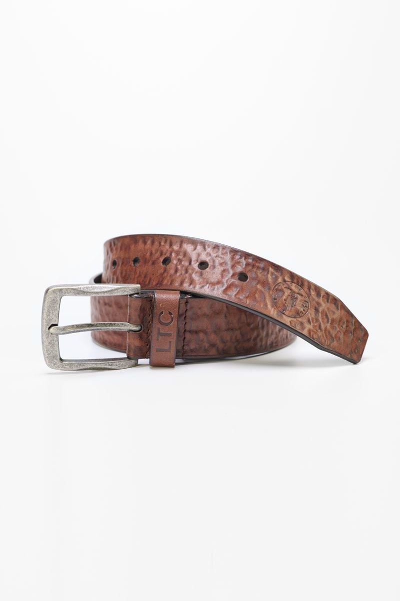 le temps des cerises Ceinture Nimo en cuir marron