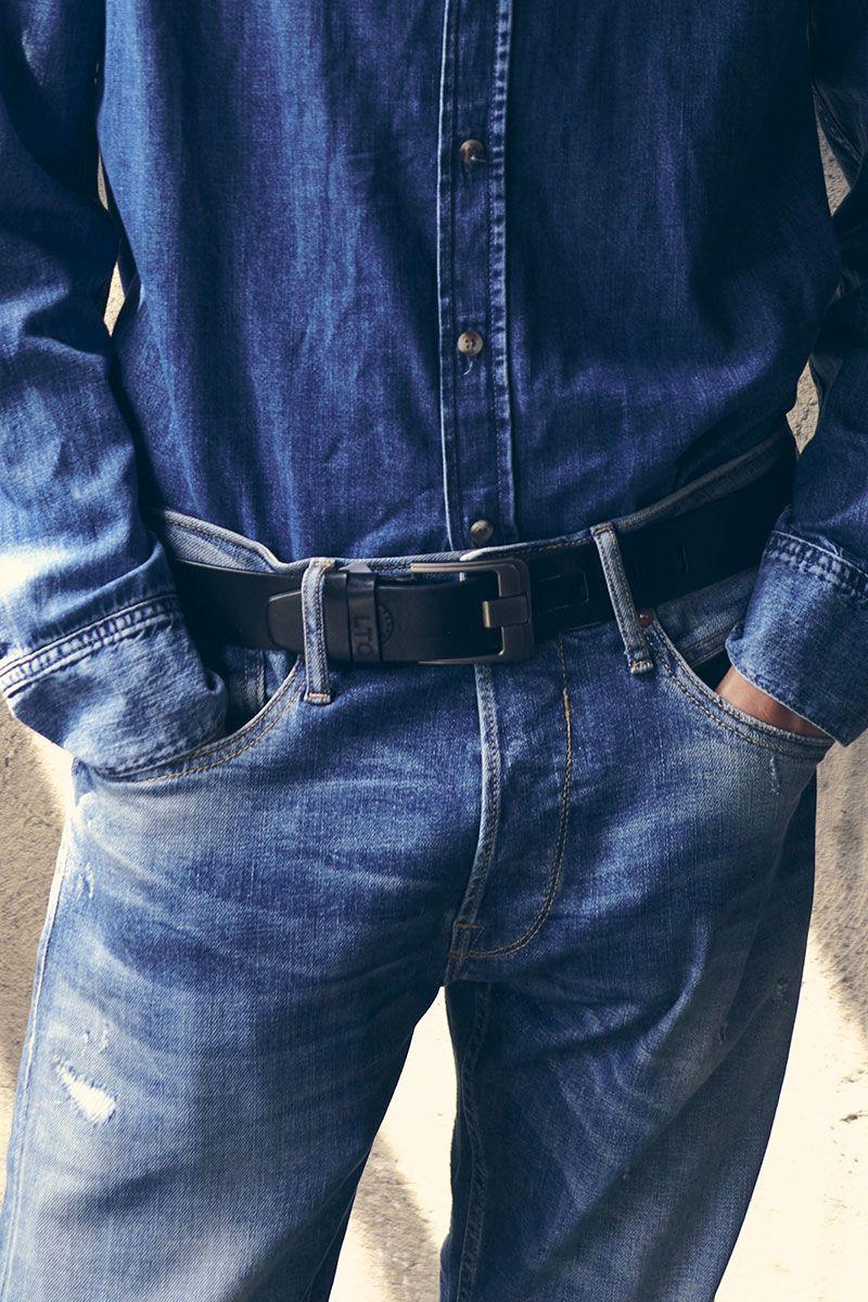 le temps des cerises Ceinture Ostra en cuir noir