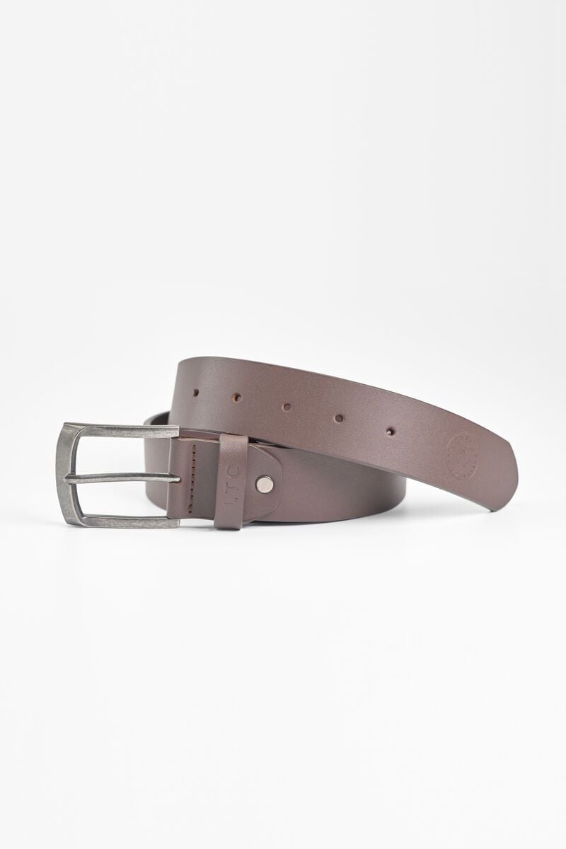 le temps des cerises Ceinture Paves en cuir marron