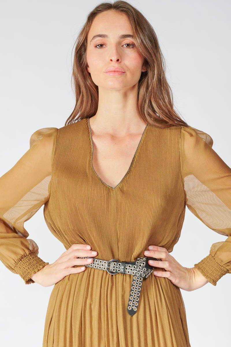 le temps des cerises Ceinture Saona en cuir noir