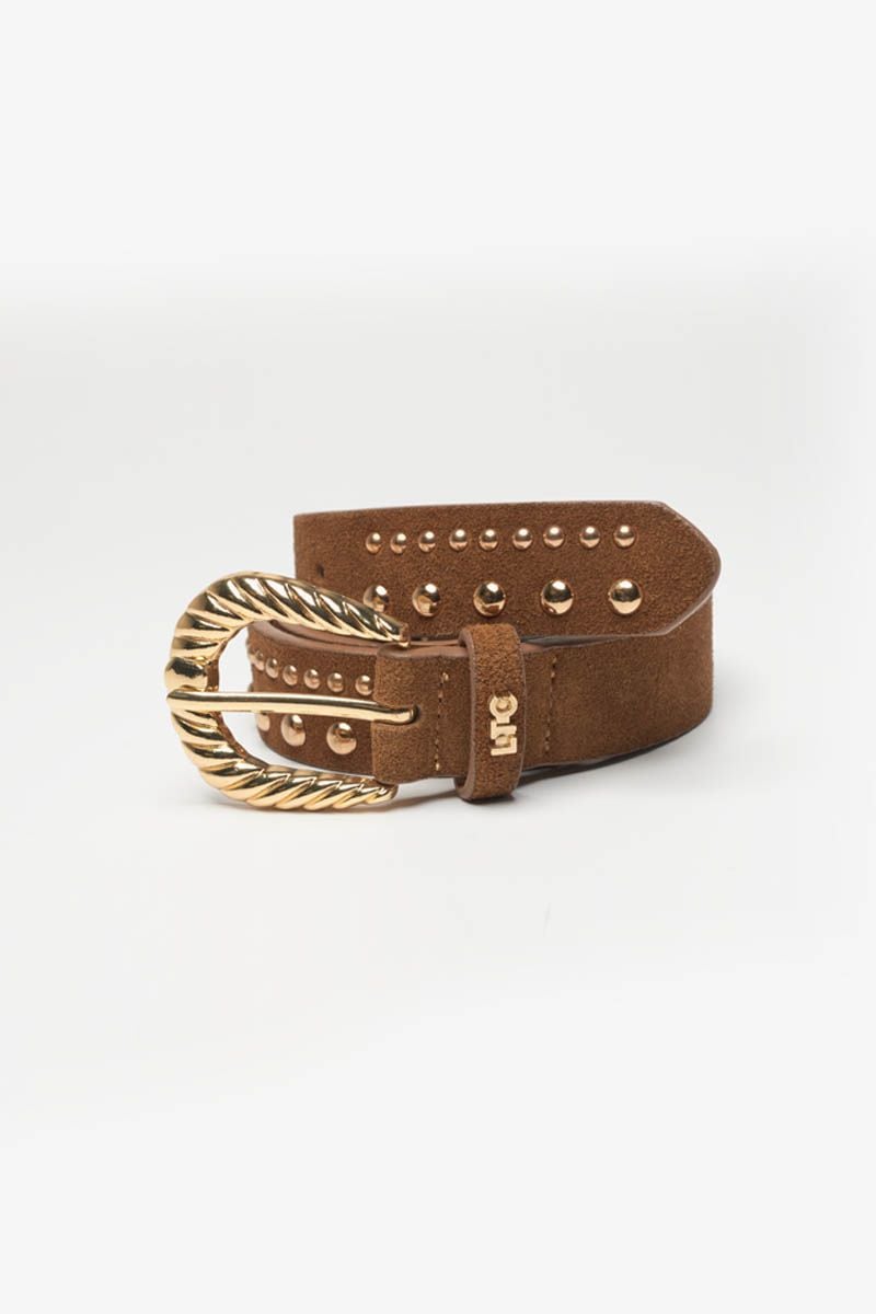 le temps des cerises Ceinture Smara en cuir cognac