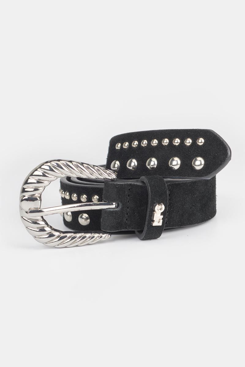 le temps des cerises Ceinture Smara en cuir noir